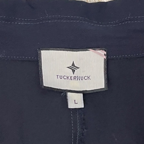 Tuckernuck Size Large Dark Navy Blue Polo Mini Dress Short Sleeve Casual Pockets - Picture 7 of 10